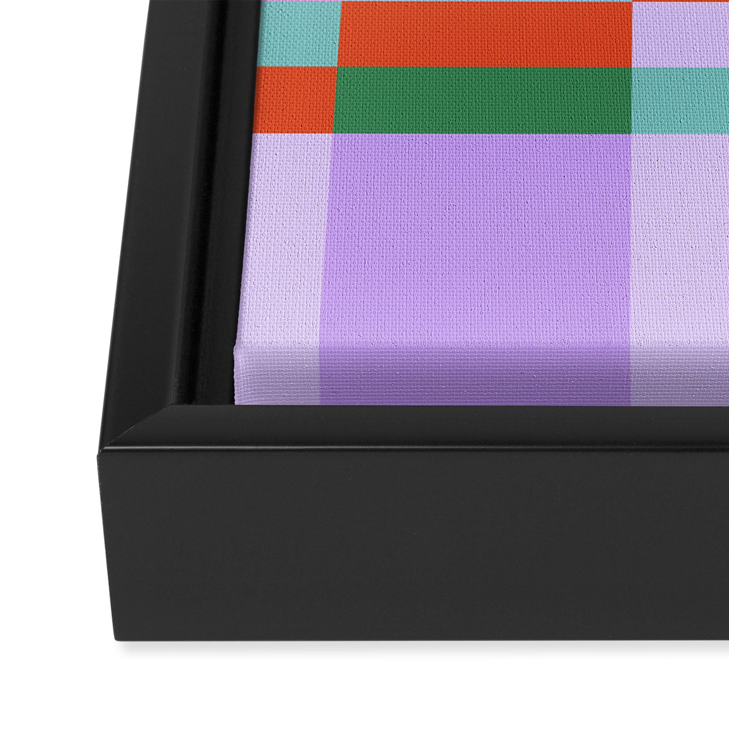 Color Block Check - bold Framed Canvas Print Gallery Image 3