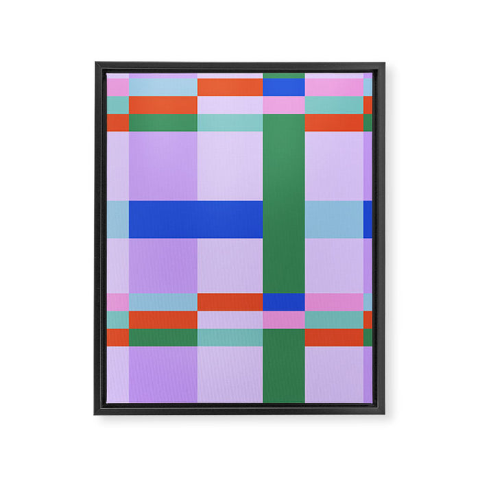 Color Block Check - bold Framed Canvas Print Gallery Image 1