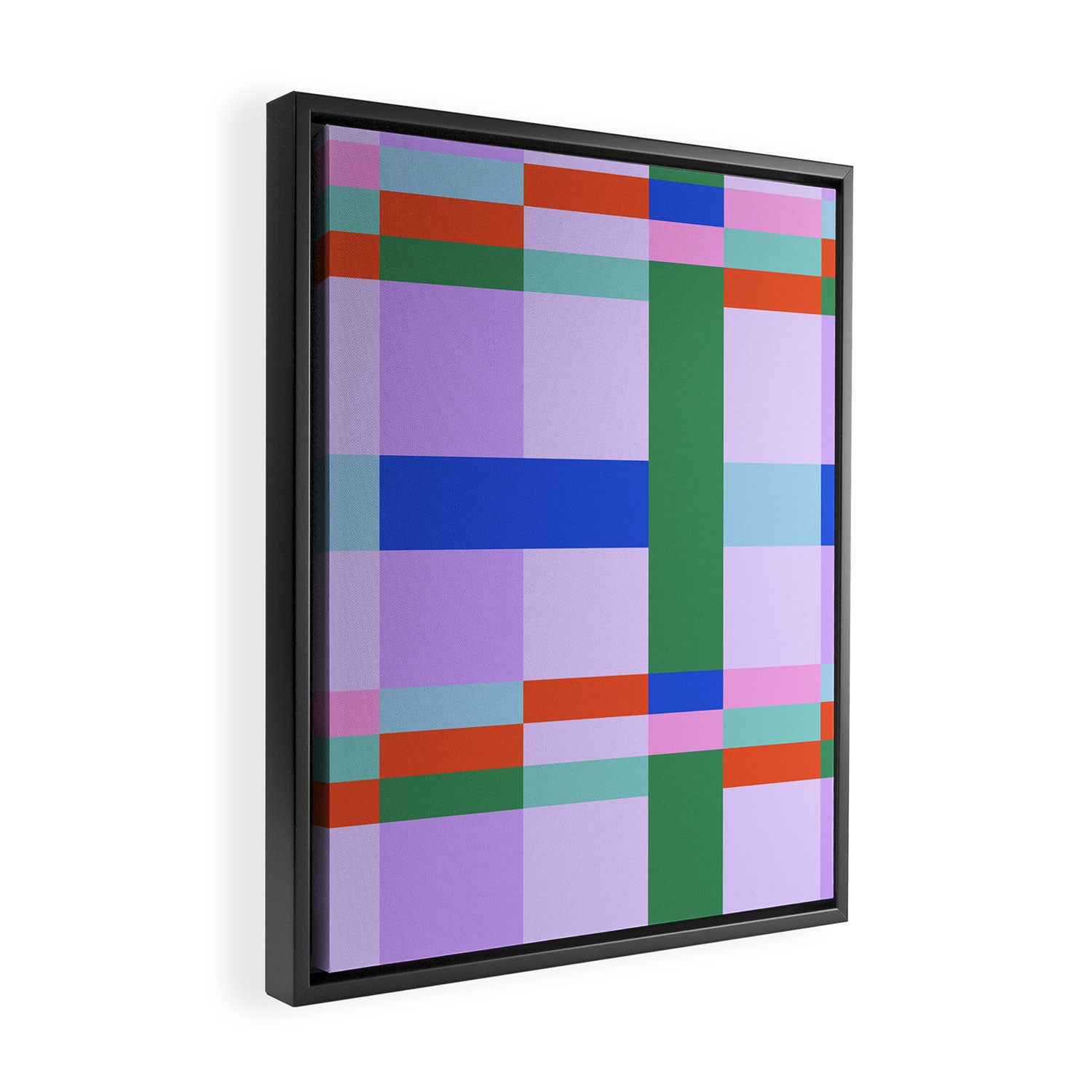 Color Block Check - bold Framed Canvas Print Gallery Image 2