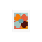Color Block Floral Hearts - retro Art Print Gallery Image 1