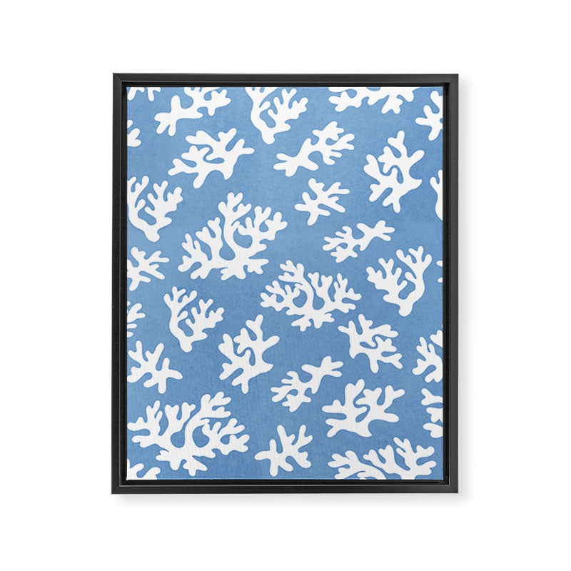 Coral Reef - denim blue Framed Canvas Print Gallery Image 6