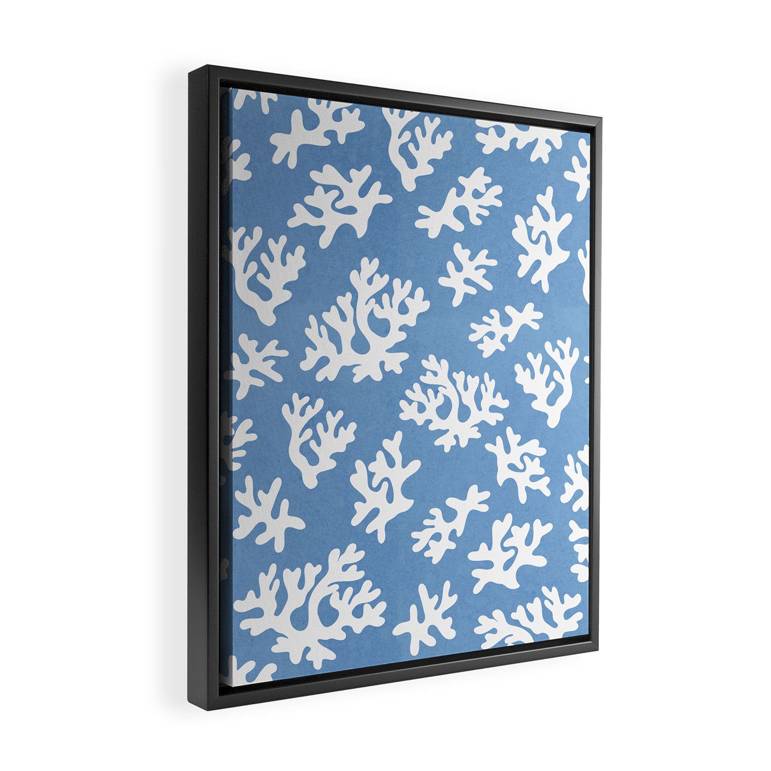Coral Reef - denim blue Framed Canvas Print Gallery Image 2
