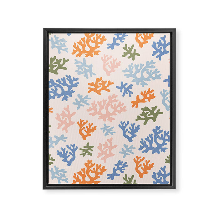 Coral Reef - peach  Framed Canvas Print Gallery Image 1