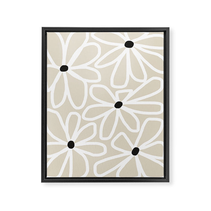 Daisy chain - neutral Framed Canvas Print Gallery Image 1
