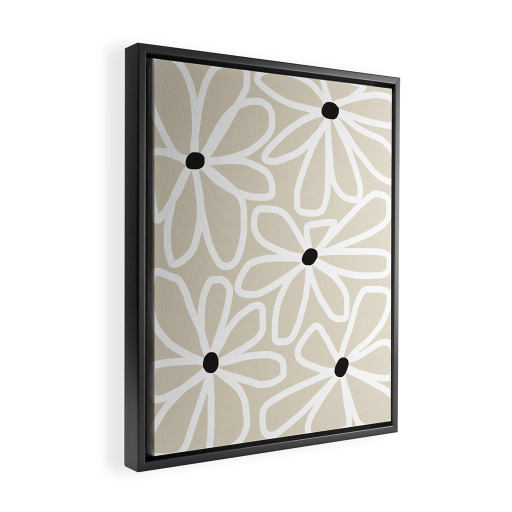 Daisy chain - neutral Framed Canvas Print Gallery Image 2