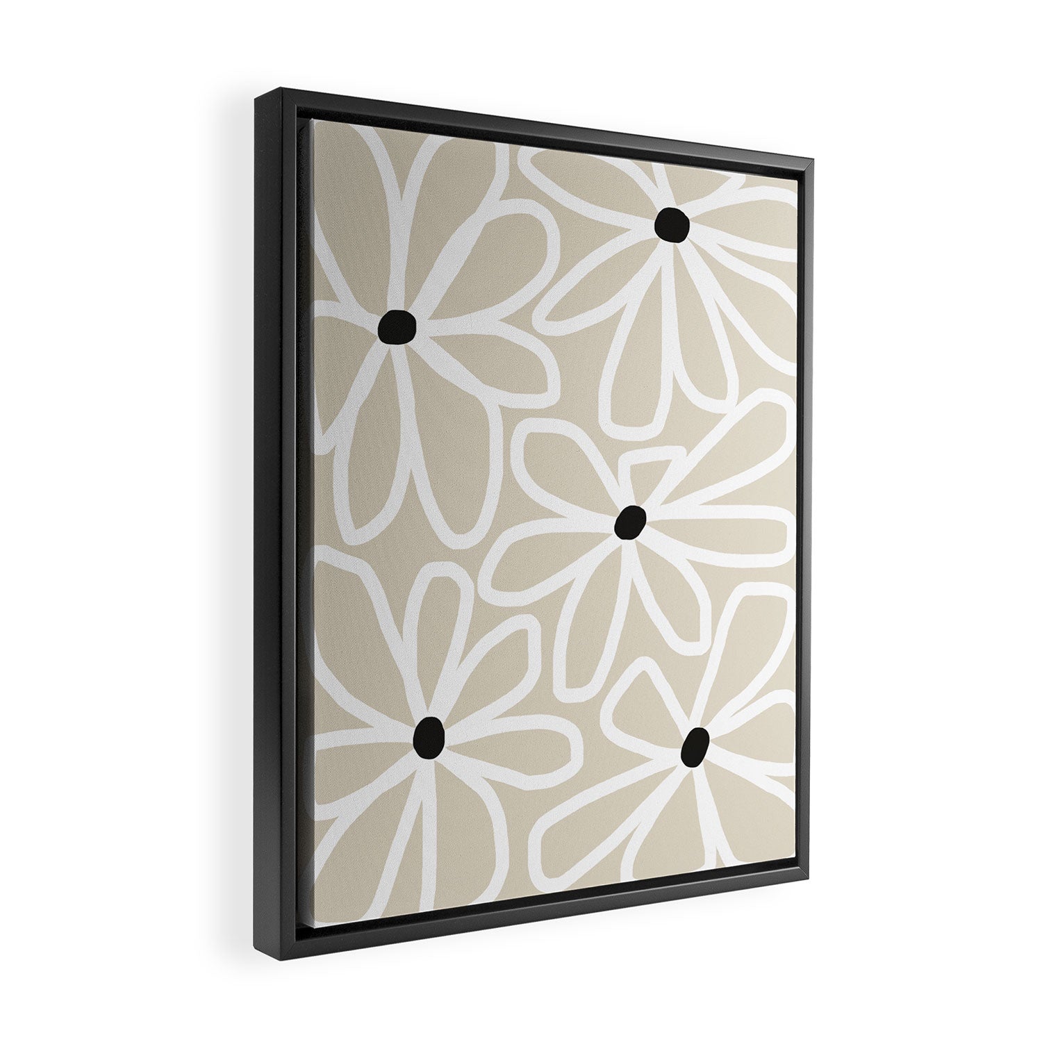 Daisy chain - neutral Framed Canvas Print Gallery Image 2