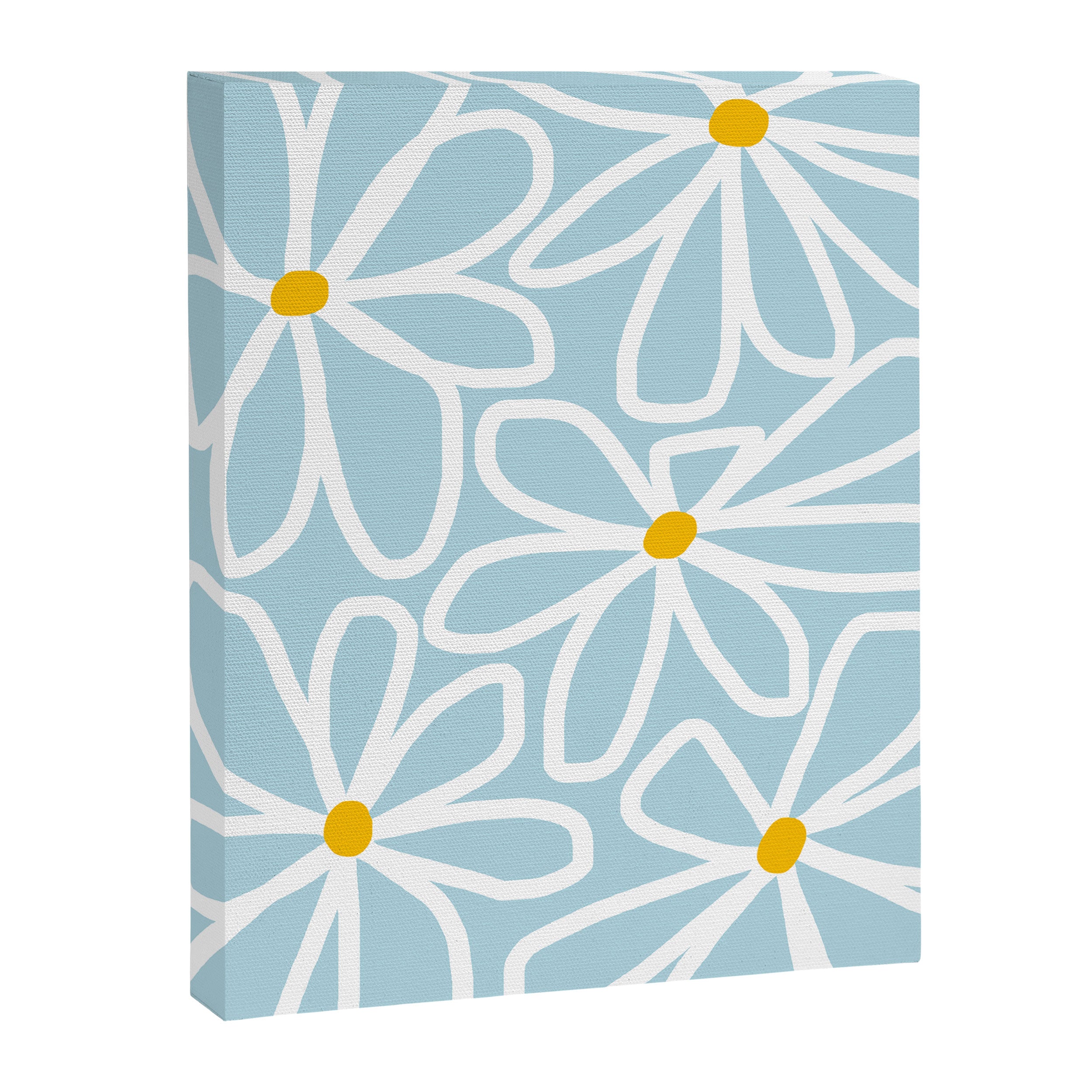 Daisy chain - pastel blue Canvas Print Gallery Image 6