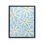 Daisy chain - pastel blue Framed Canvas Print Gallery Image 6