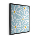Daisy chain - pastel blue Framed Canvas Print Gallery Image 2