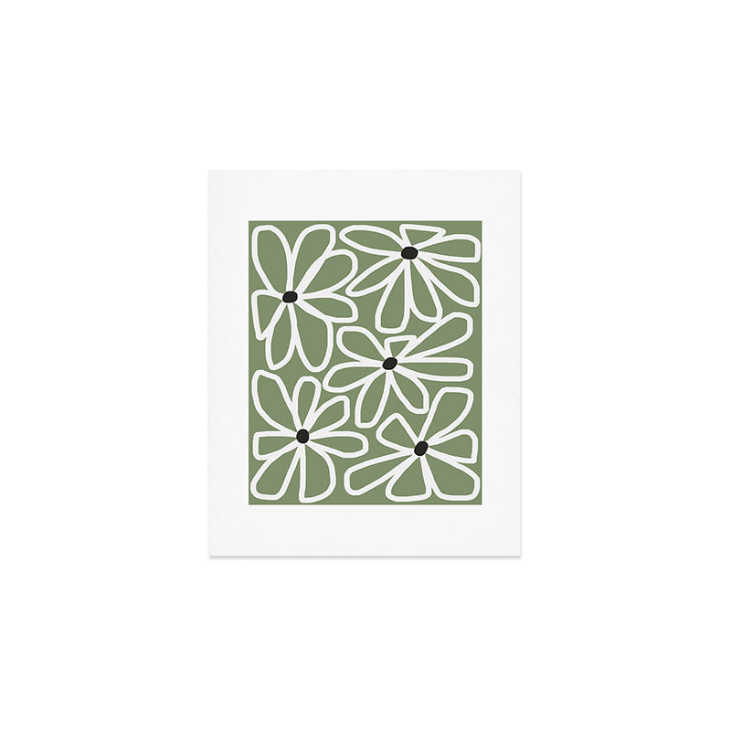 Daisy chain - sage Art Print Gallery Image 1