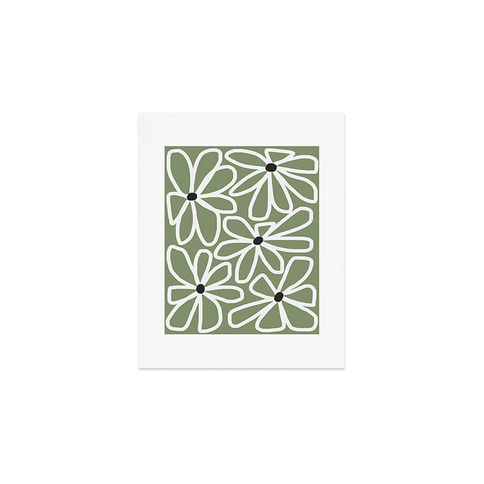 Daisy chain - sage Art Print Gallery Image 1