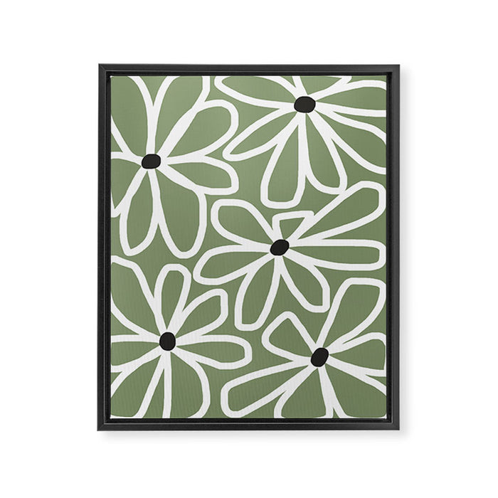 Daisy chain - sage Framed Canvas Print Gallery Image 1