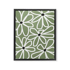 Daisy chain - sage Framed Canvas Print Gallery Image 6