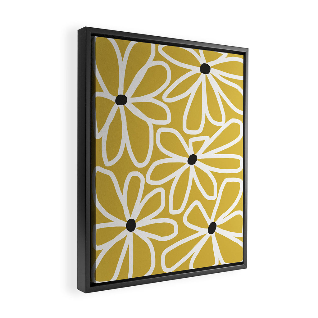 Daisy chain - yellow Framed Canvas Print Gallery Image 2