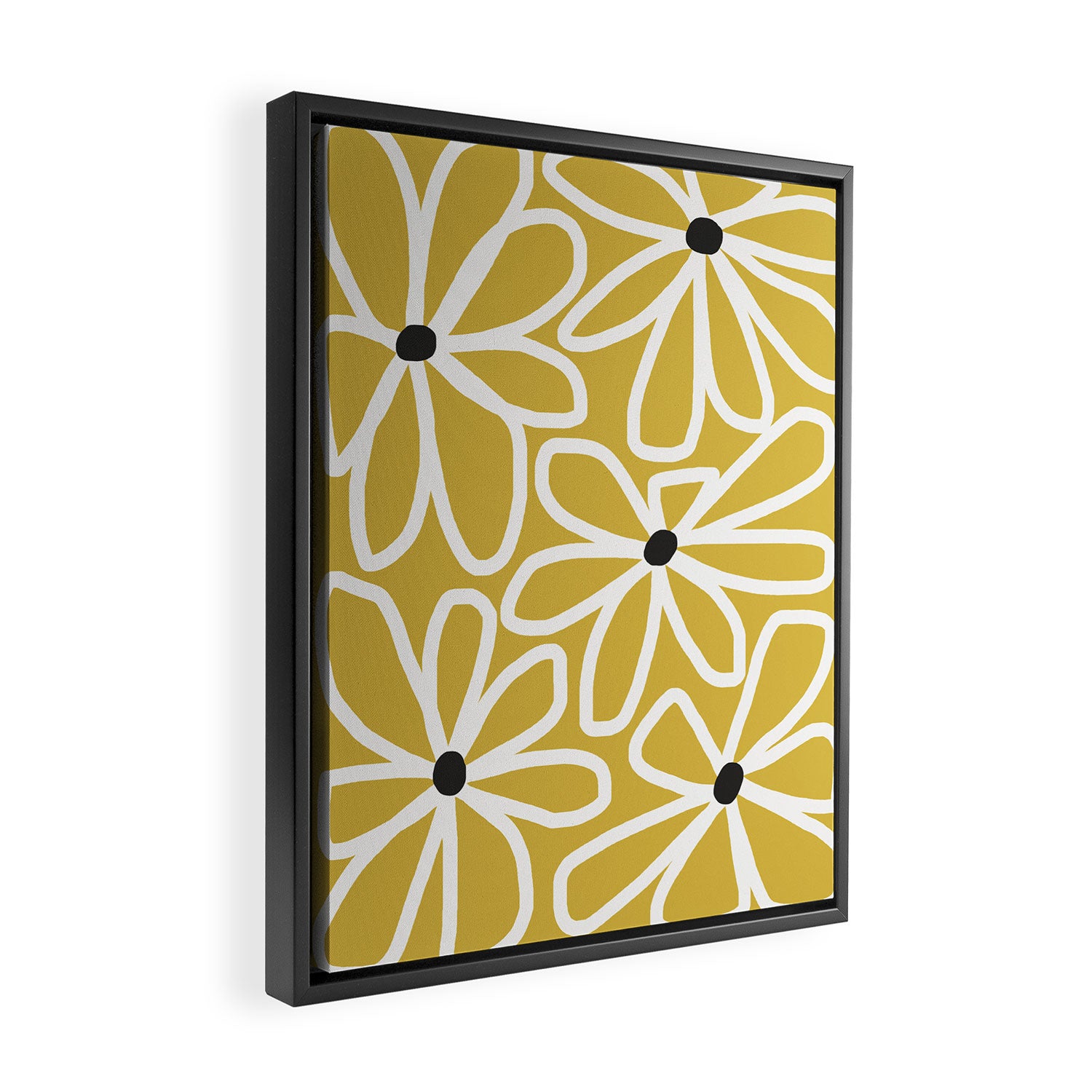 Daisy chain - yellow Framed Canvas Print Gallery Image 2