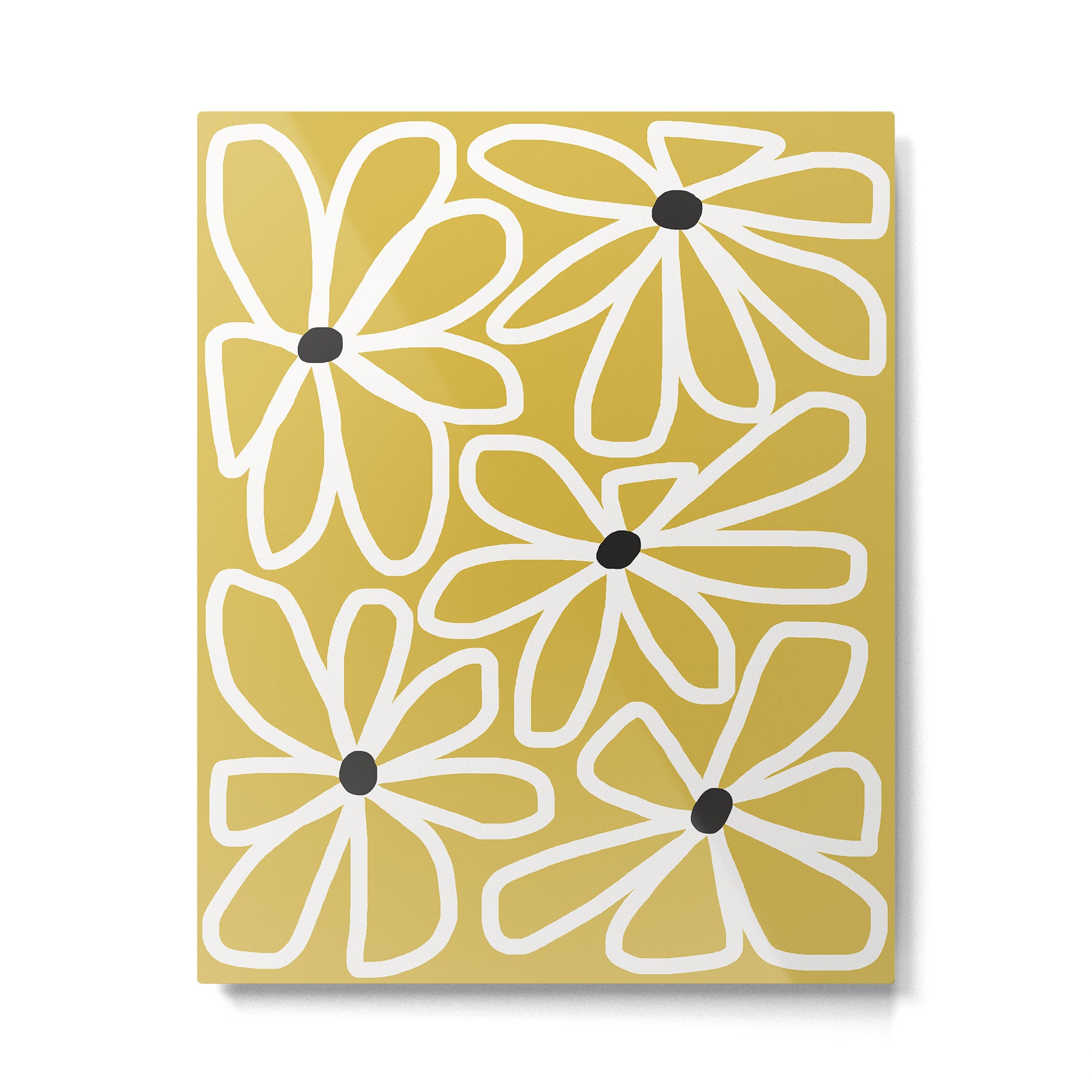 Daisy chain - yellow Metal Print Gallery Image 4