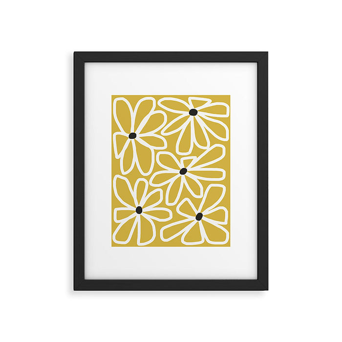 Daisy chain - yellow Framed Art Print Gallery Image 1