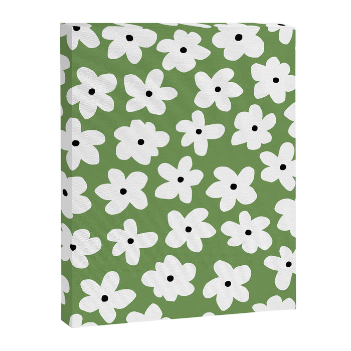 Daisy field - green Canvas Print Gallery Image 1