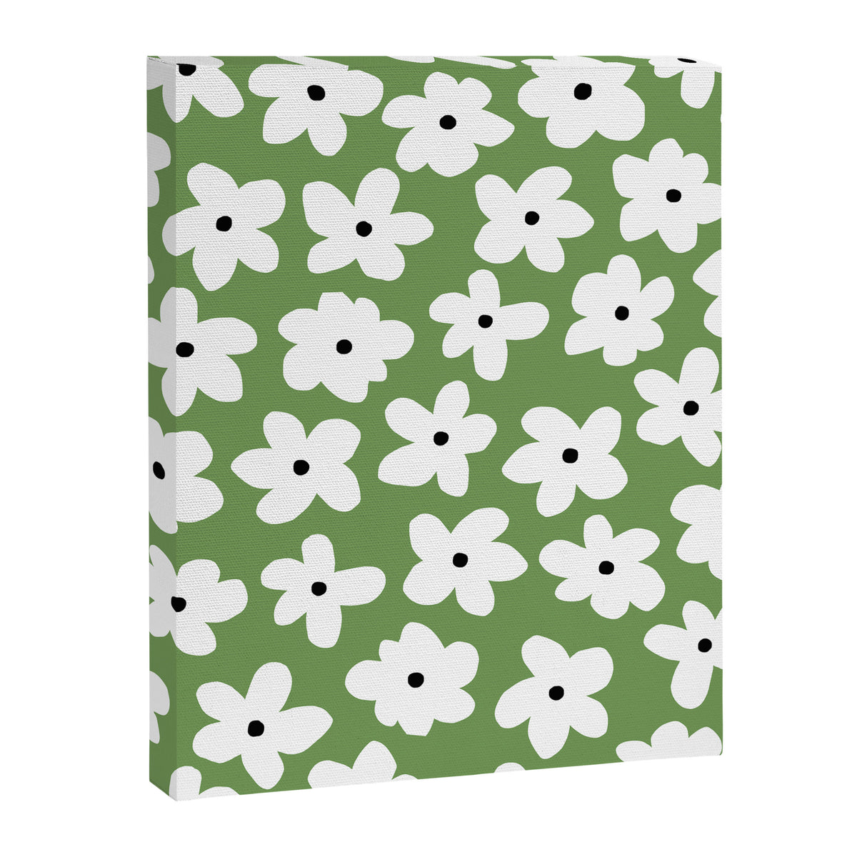 Daisy field - green Canvas Print Gallery Image 6