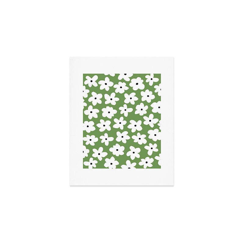 Daisy field - green Art Print Gallery Image 1