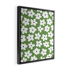 Daisy field - green Framed Canvas Print Gallery Image 2