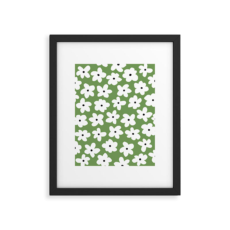 Daisy field - green Framed Art Print Gallery Image 5