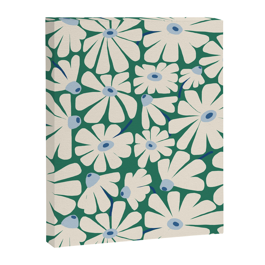 Daisy fresh 2 - green blue Canvas Print Gallery Image 6