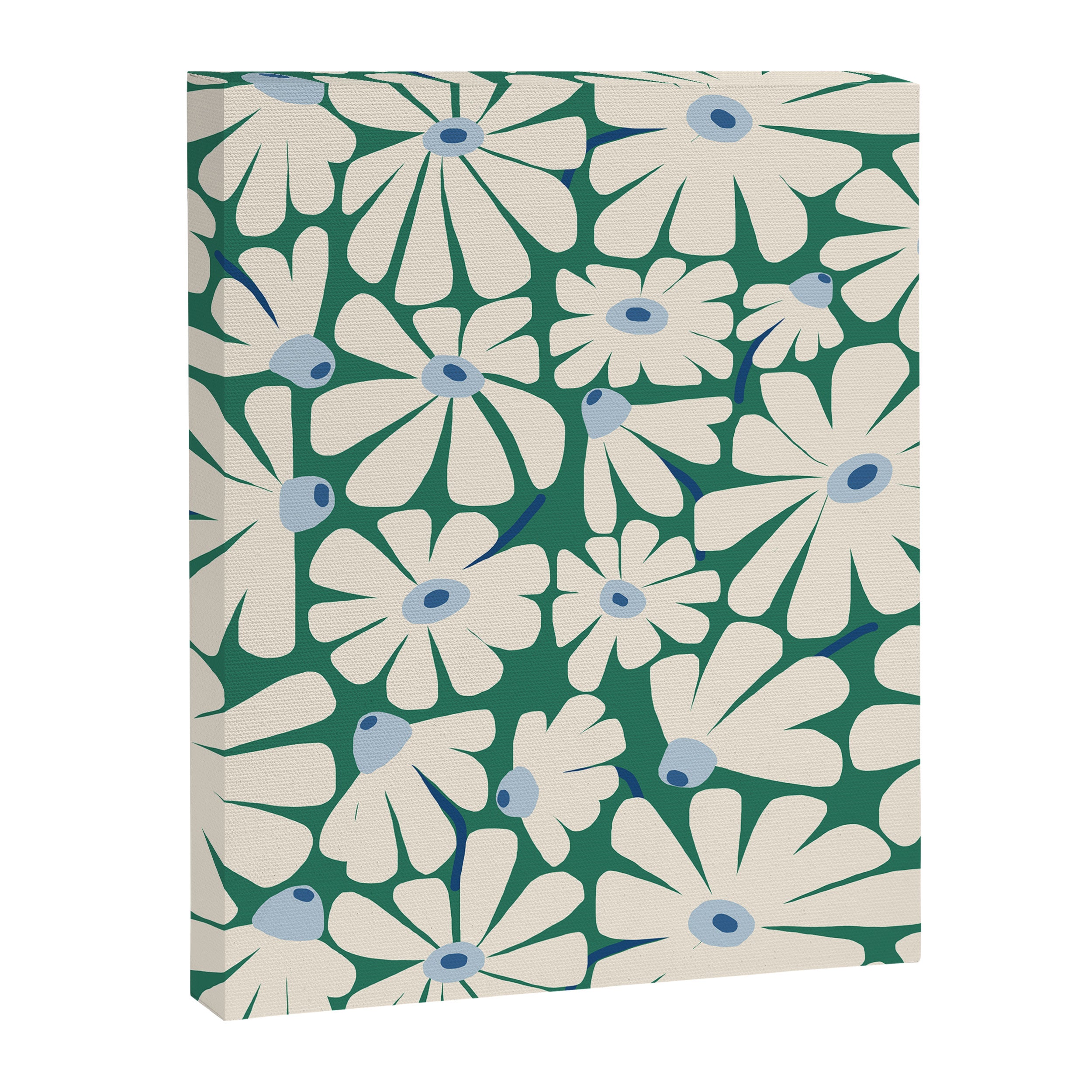 Daisy fresh 2 - green blue Canvas Print Gallery Image 6