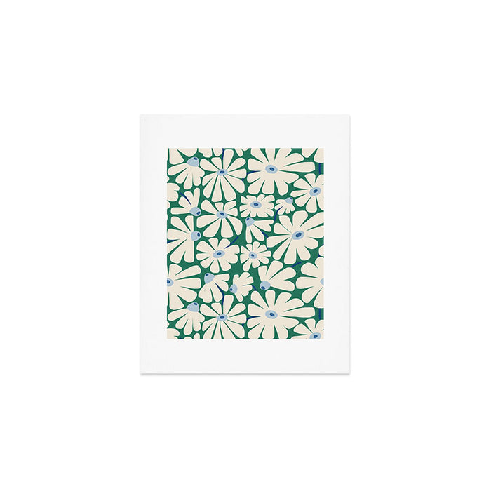 Daisy fresh 2 - green blue Art Print Gallery Image 1