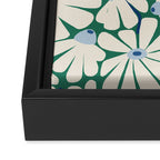 Daisy fresh 2 - green blue Framed Canvas Print Gallery Image 3