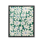Daisy fresh 2 - green blue Framed Canvas Print Gallery Image 6
