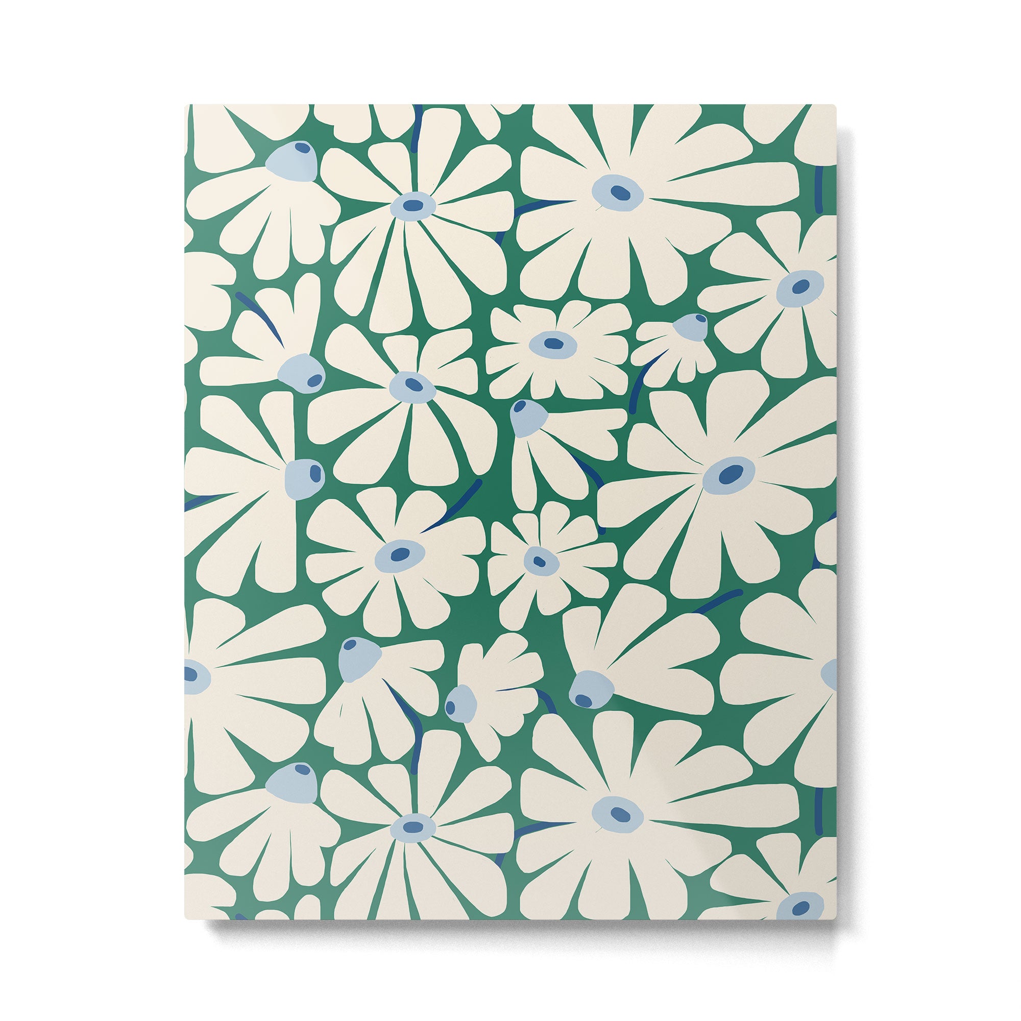 Daisy fresh 2 - green blue Metal Print Gallery Image 4