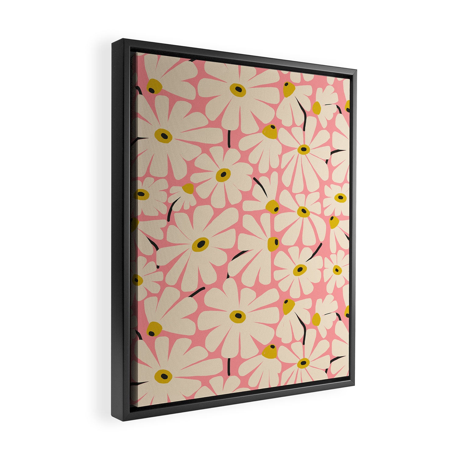 Daisy fresh 2 - pink Framed Canvas Print Gallery Image 2