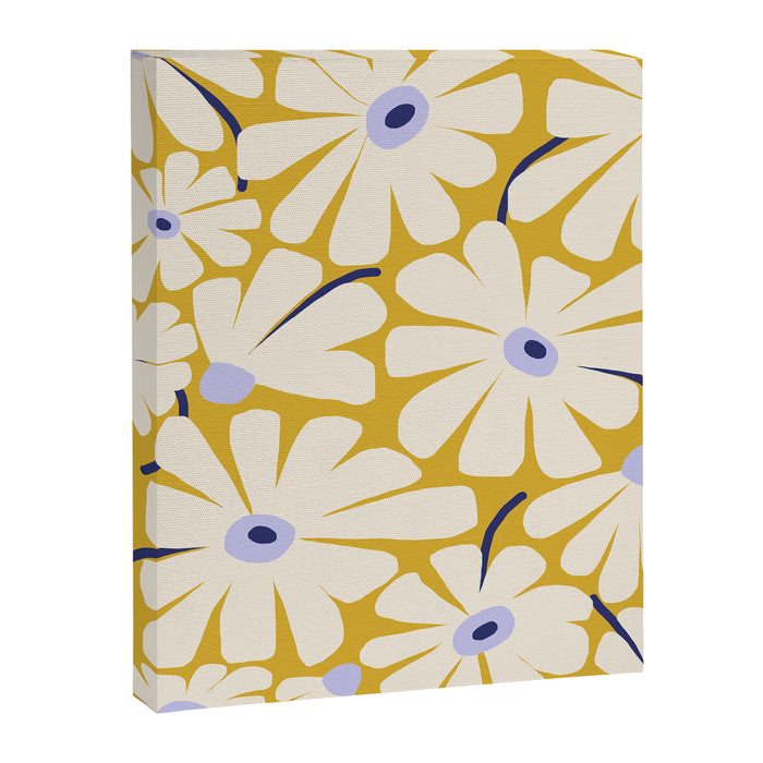 Daisy fresh - yellow peri Canvas Print Gallery Image 1