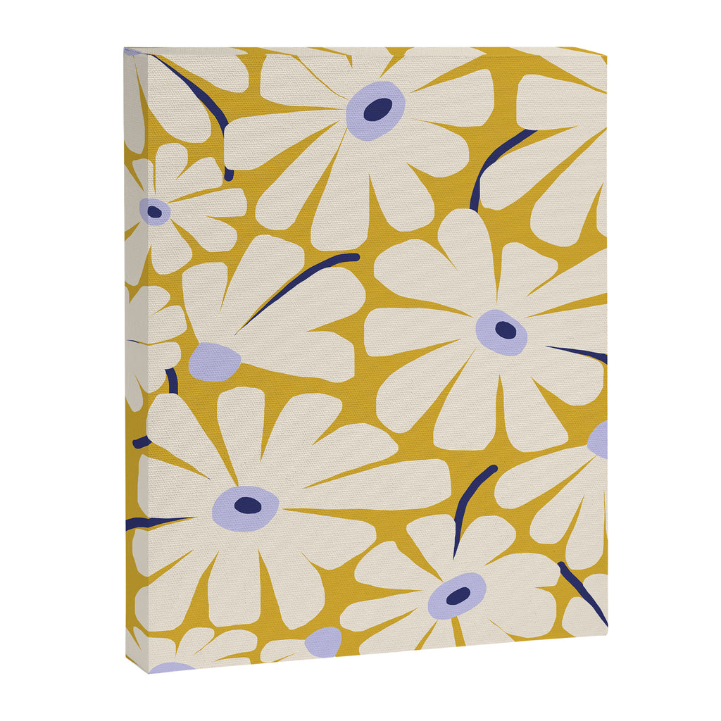 Daisy fresh - yellow peri Canvas Print Gallery Image 6