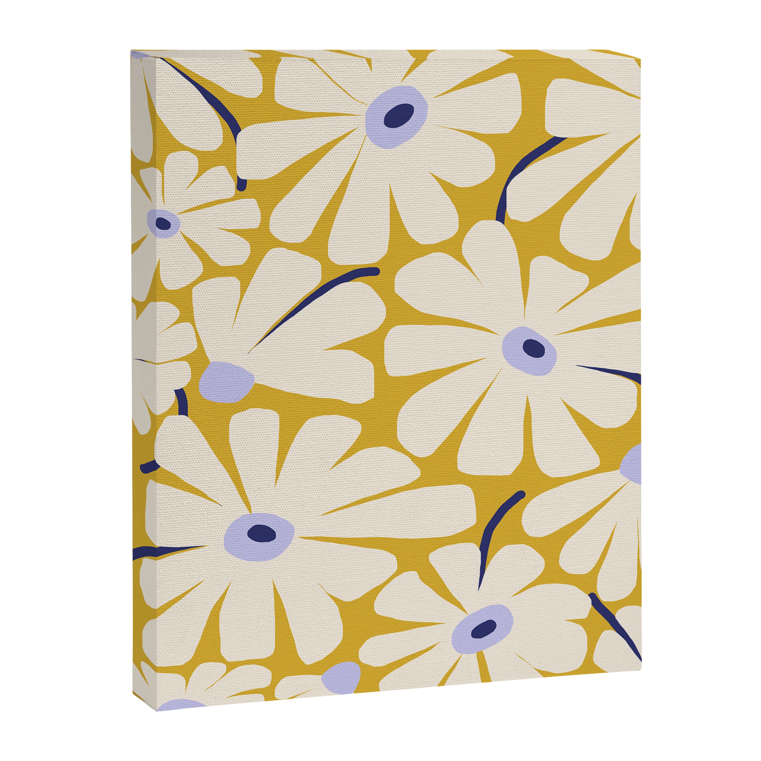 Daisy fresh - yellow peri Canvas Print Gallery Image 6