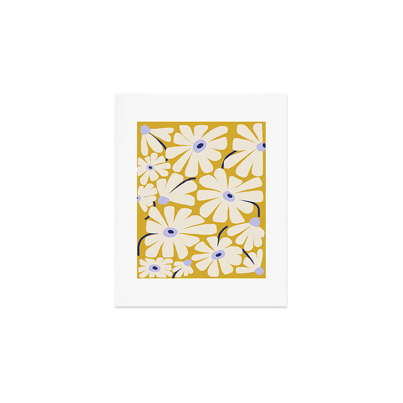 Daisy fresh - yellow peri Art Print Gallery Image 1