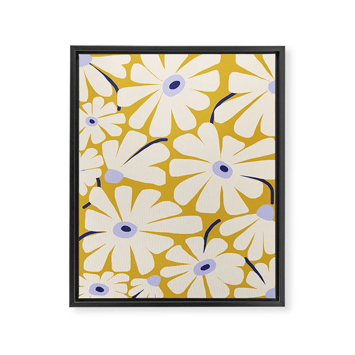 Daisy fresh - yellow peri Framed Canvas Print Gallery Image 1