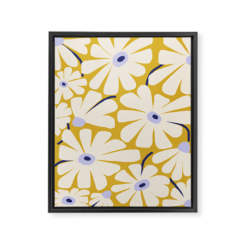 Daisy fresh - yellow peri Framed Canvas Print Gallery Image 6