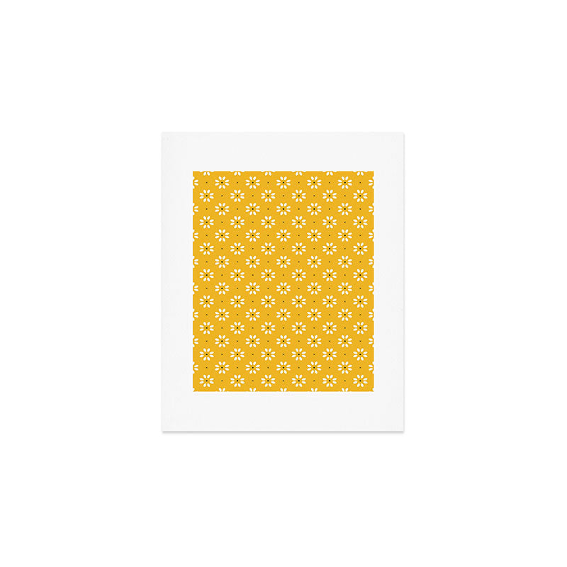 Daisy stitch - yellow Art Print Gallery Image 1