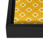 Daisy stitch - yellow Framed Canvas Print Gallery Image 3