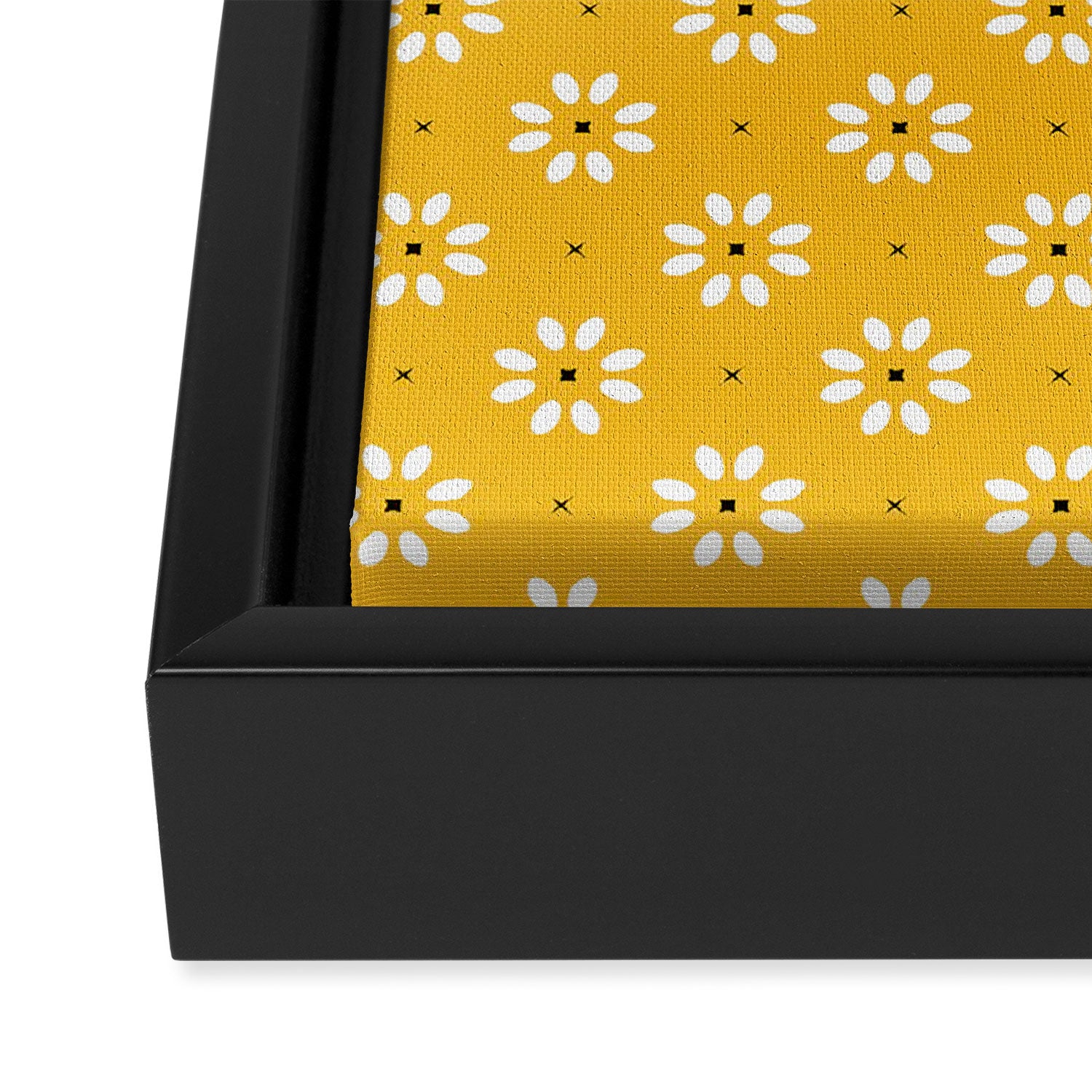 Daisy stitch - yellow Framed Canvas Print Gallery Image 3