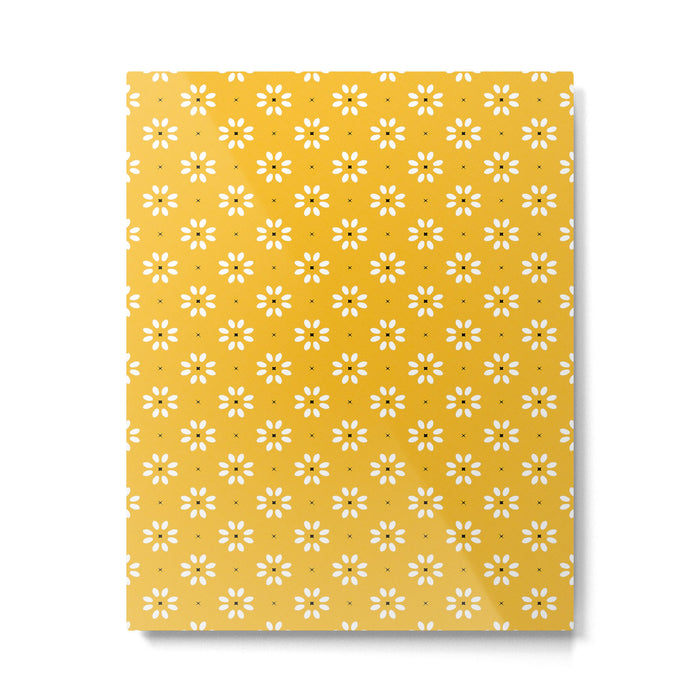 Daisy stitch - yellow Metal Print Gallery Image 1