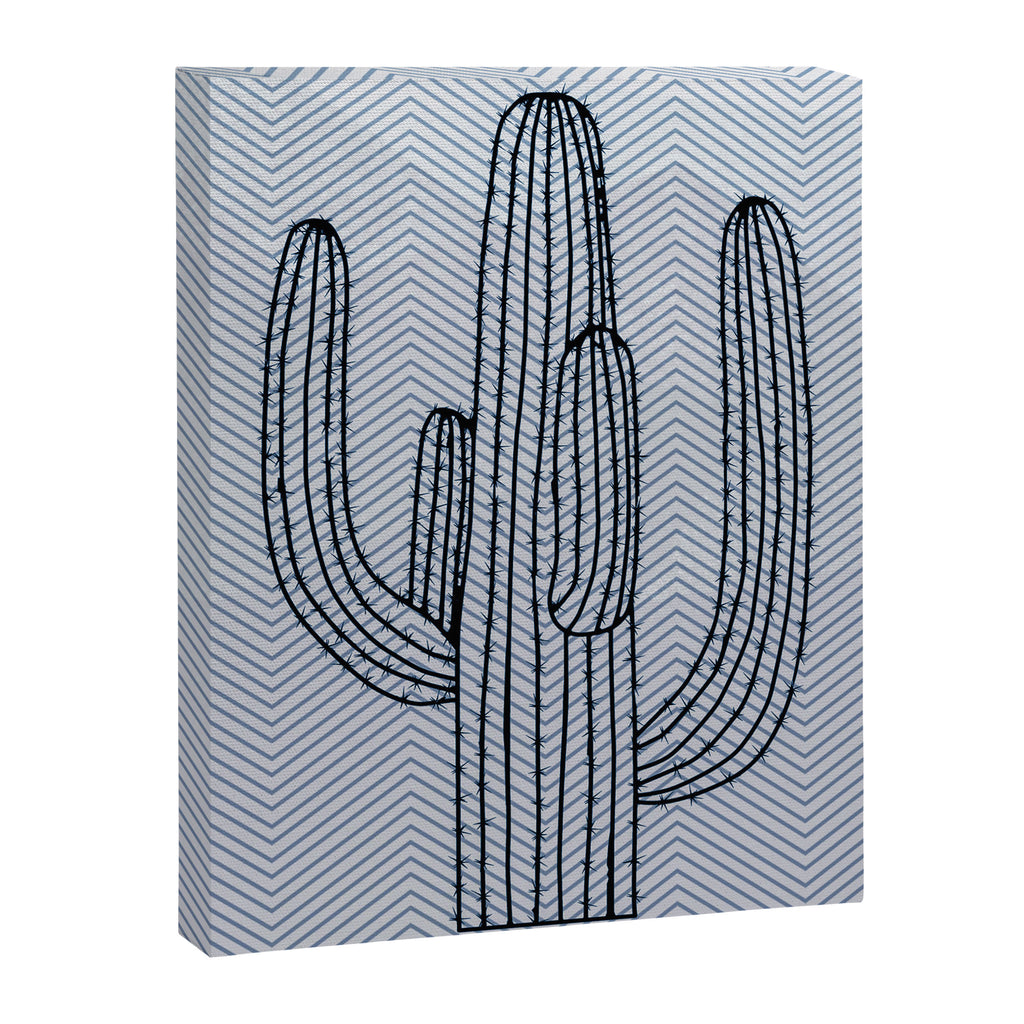 Deserted Cactus - chevron slate Canvas Print Gallery Image 8