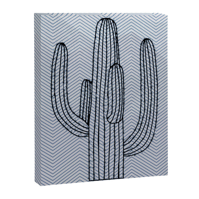Deserted Cactus - chevron slate Canvas Print Gallery Image 1