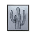 Deserted Cactus - chevron slate Framed Canvas Print Gallery Image 8
