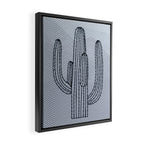 Deserted Cactus - chevron slate Framed Canvas Print Gallery Image 2