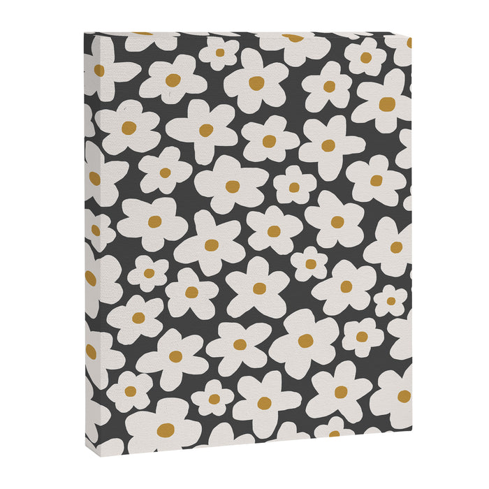 Ditsy Bloom - charcoal Canvas Print Gallery Image 1