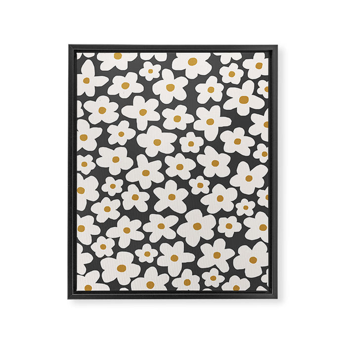 Ditsy Bloom - charcoal Framed Canvas Print Gallery Image 1