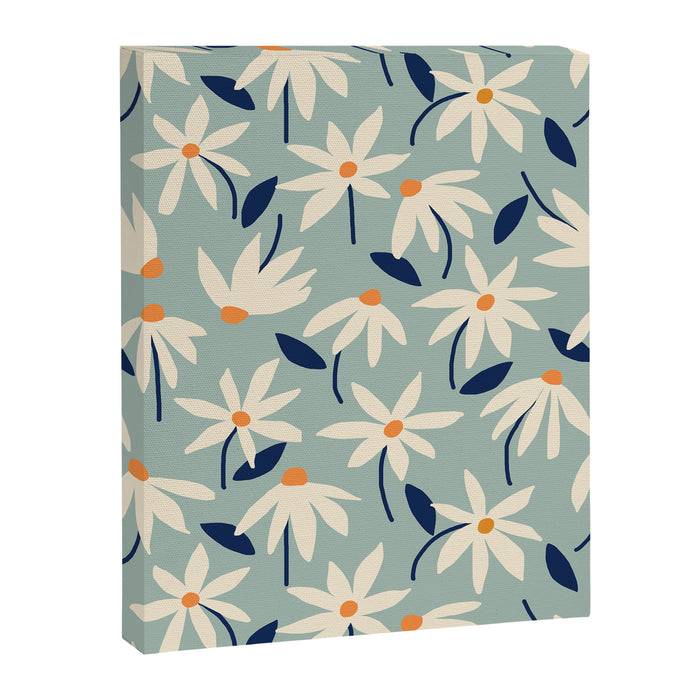Drifting Daisies #2 - blue orange Canvas Print Gallery Image 1